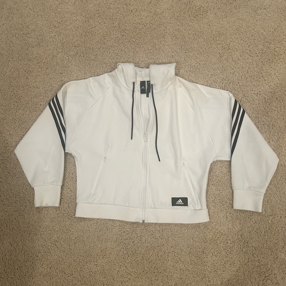 Adidas 3 Stripe Hoodie Full Zip Size Medium - Picture 7 of 10